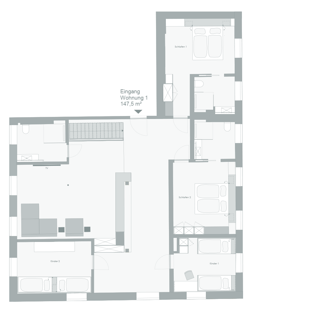 Wohnungen - Südhaus - Grundriss